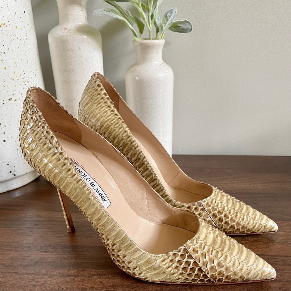 Manolo Blahnik Snake Skin Pump
